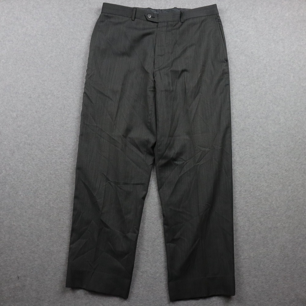 Calvin Klein Pants Mens 34x29 Dress Slacks‎ Suit Business Formal Flat Front Gray